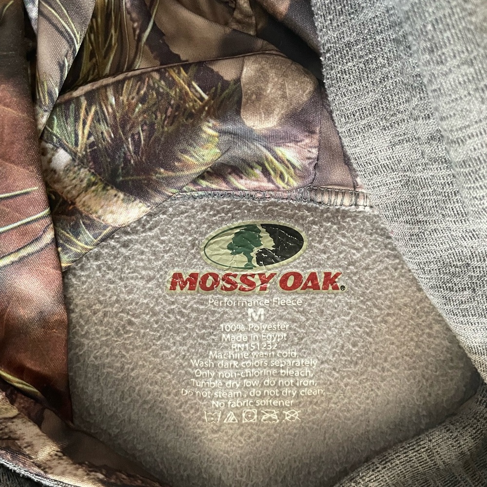 Mossy Oak Charcoal Hoodie with Camo Hood - Picture 3 of 5
